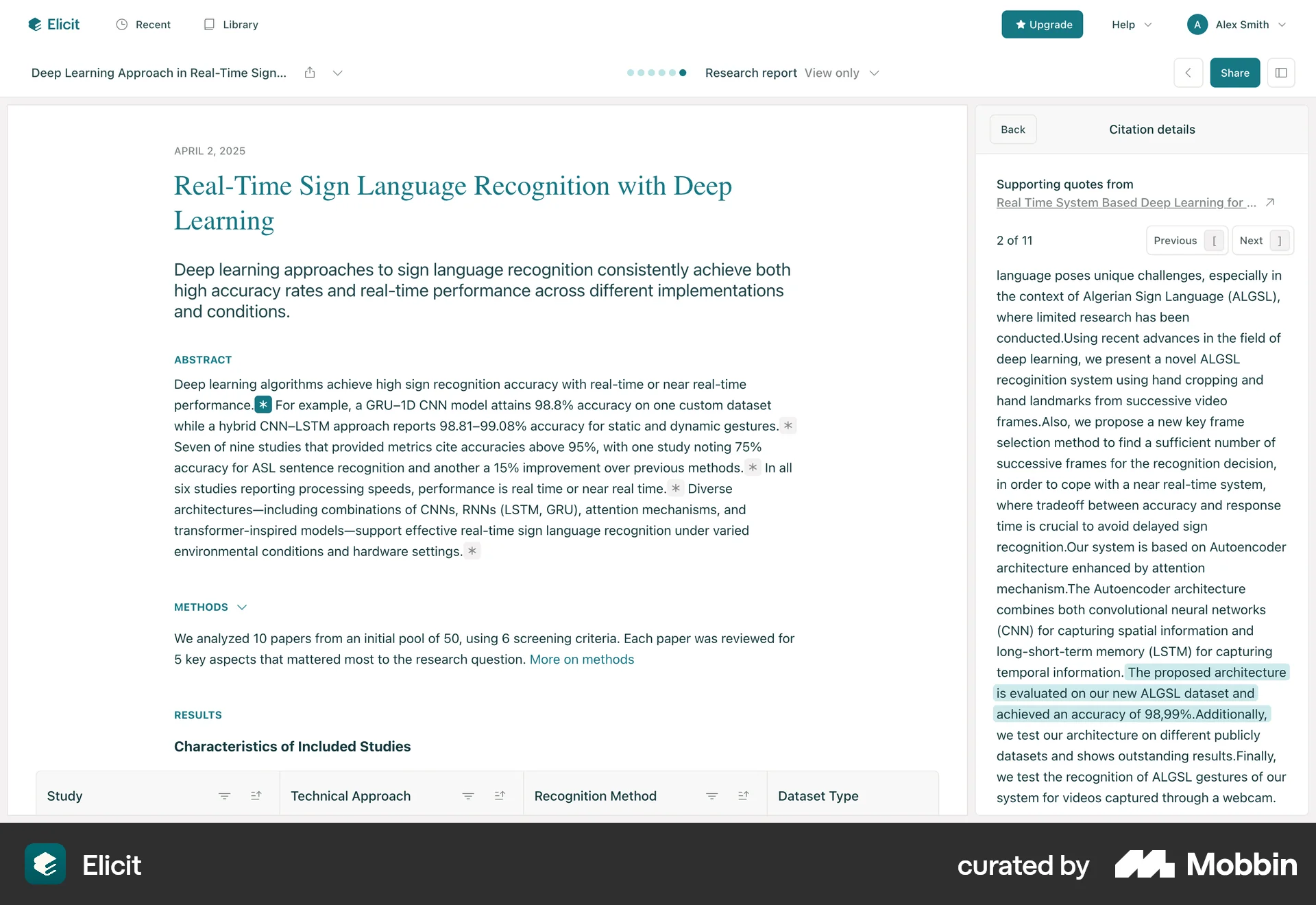 Elicit Web screen containing Keyboard Key UI element