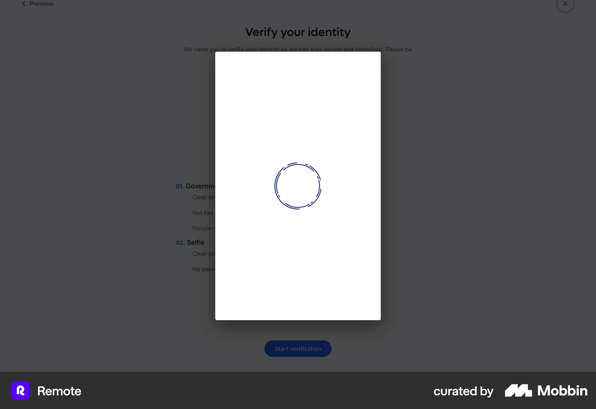 Remote Web screen containing Loading Indicator UI element