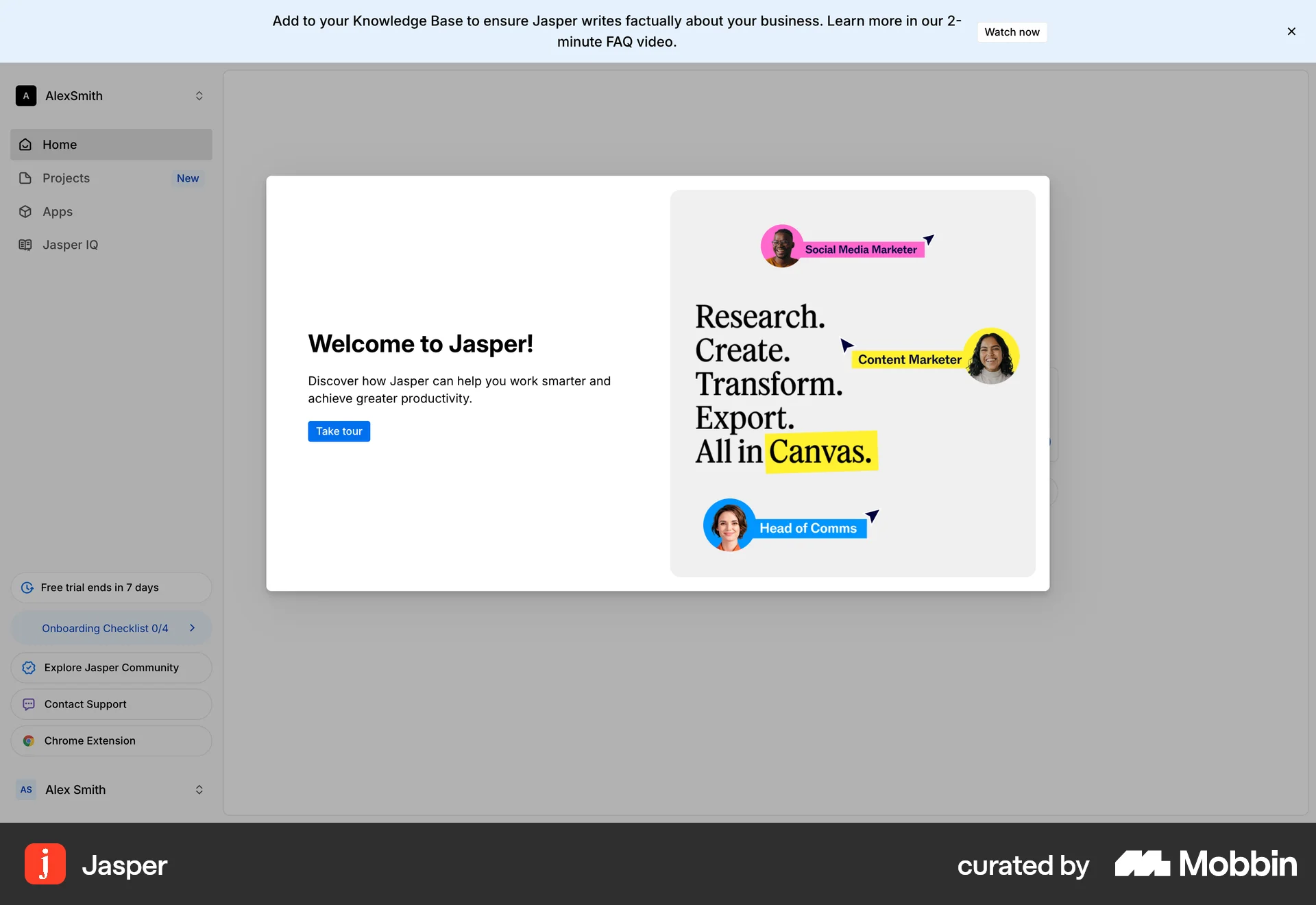 Jasper Web screen containing Dialog UI element