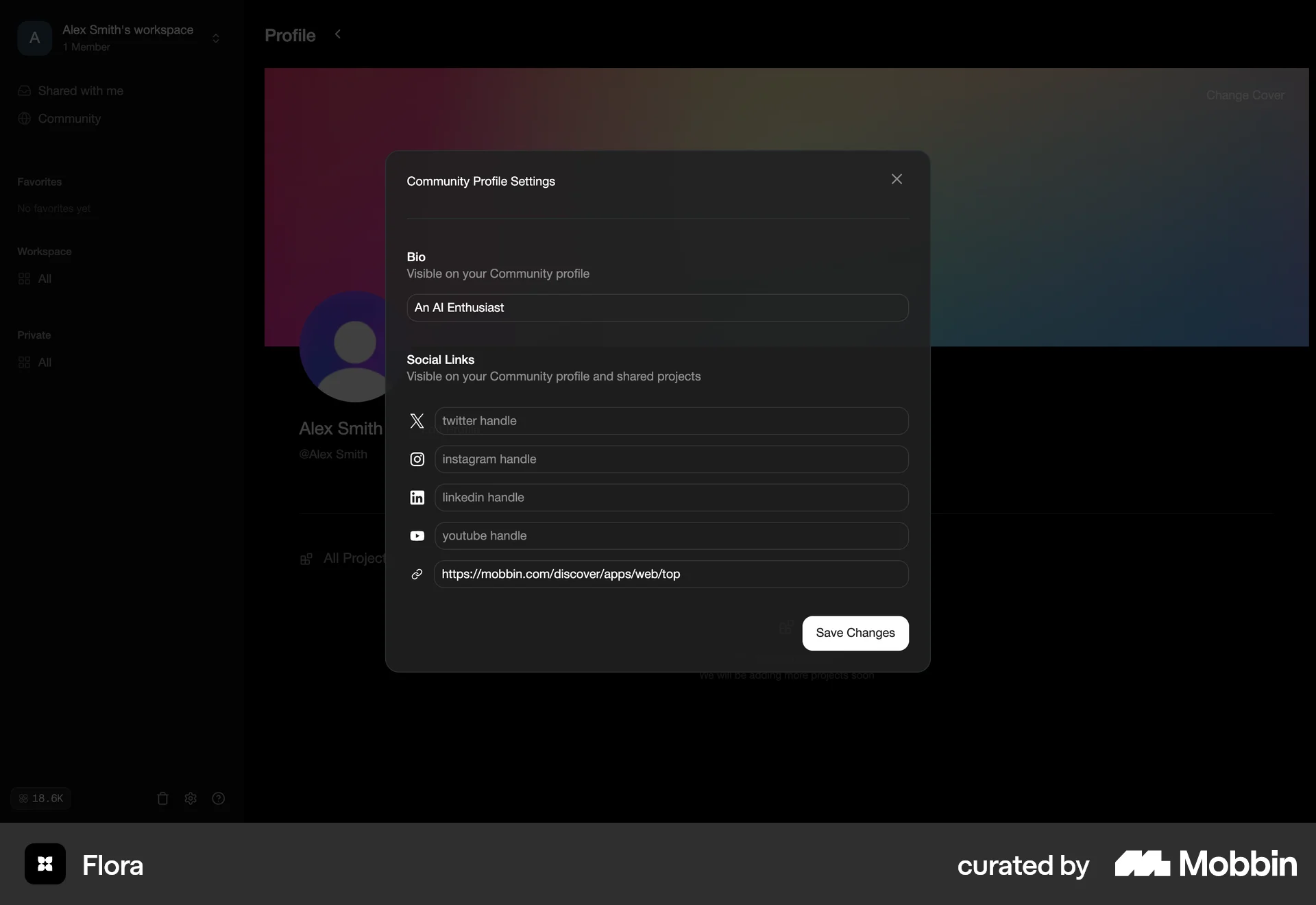 FLORA Web Settings & Preferences screen