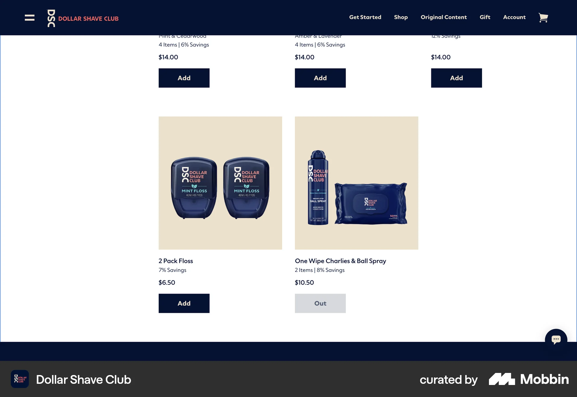 Dollar Shave Club Web Shop & Storefront screen