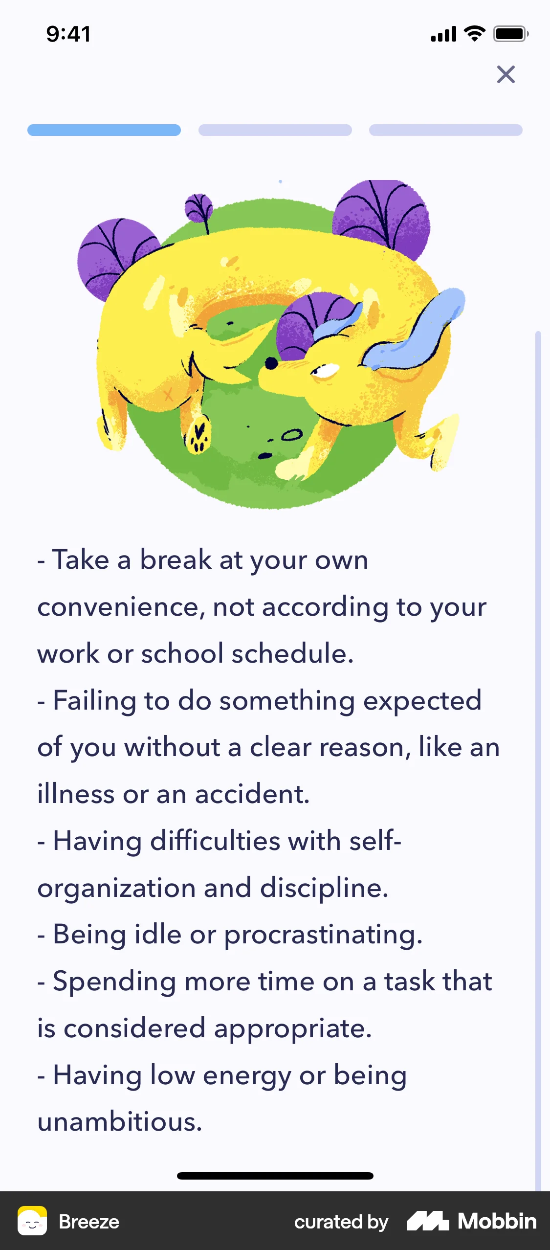 Breeze iOS Class & Lesson Detail screen