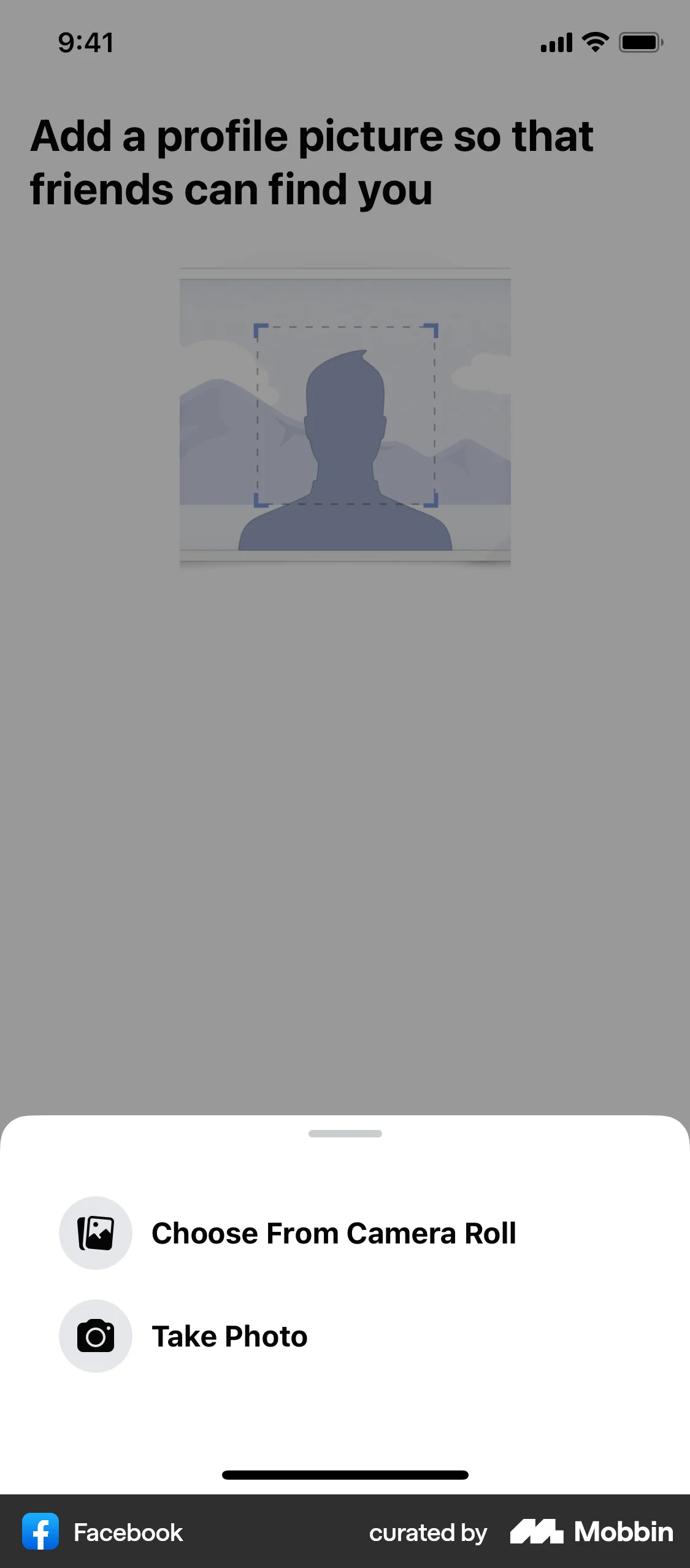 Facebook iOS Upload & Download screen