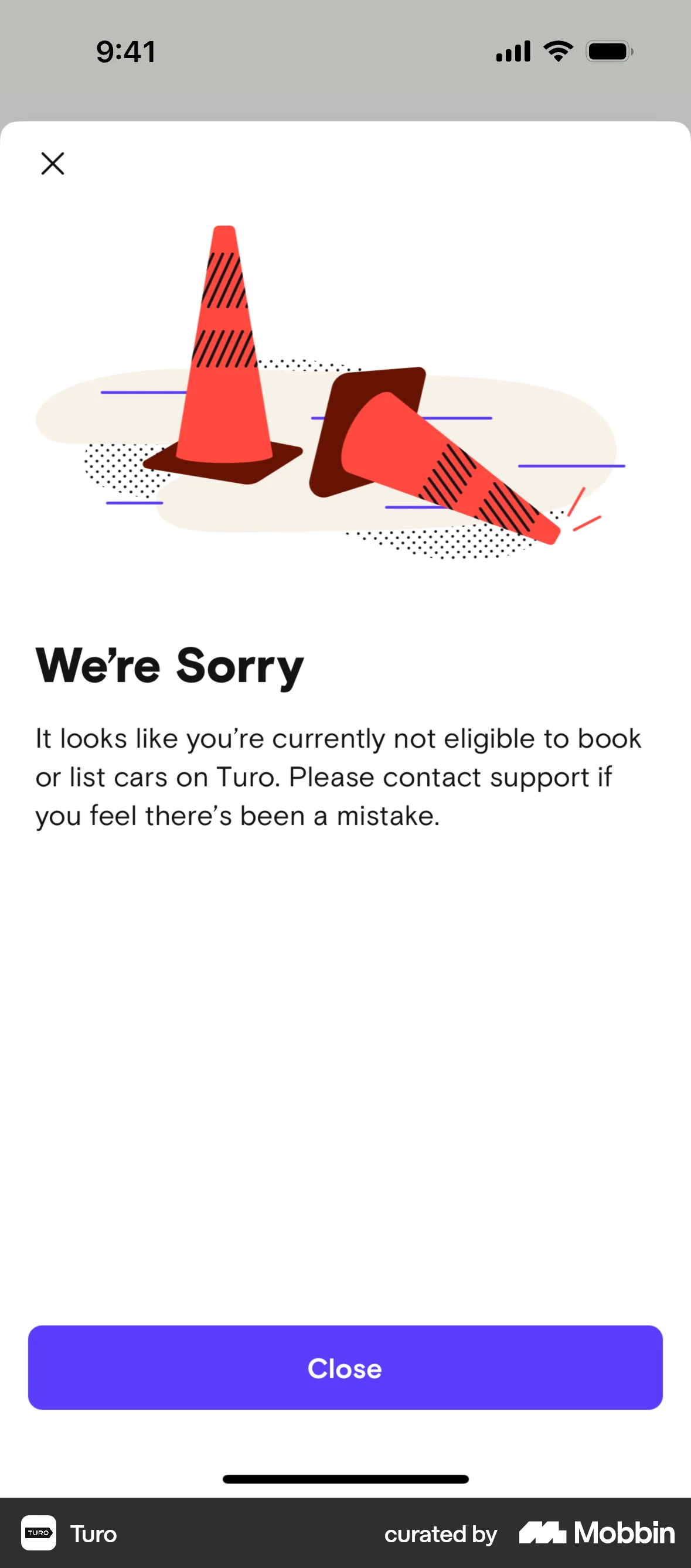 Turo iOS Error screen