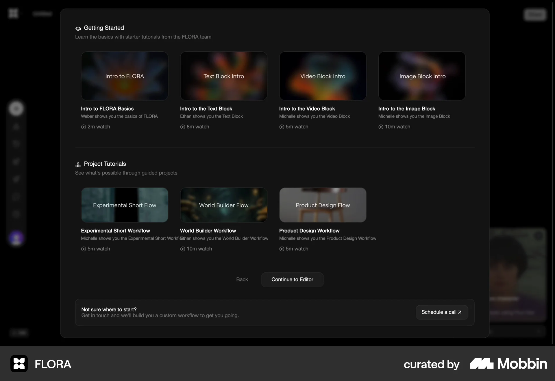 FLORA Web Graphics & Design App screen