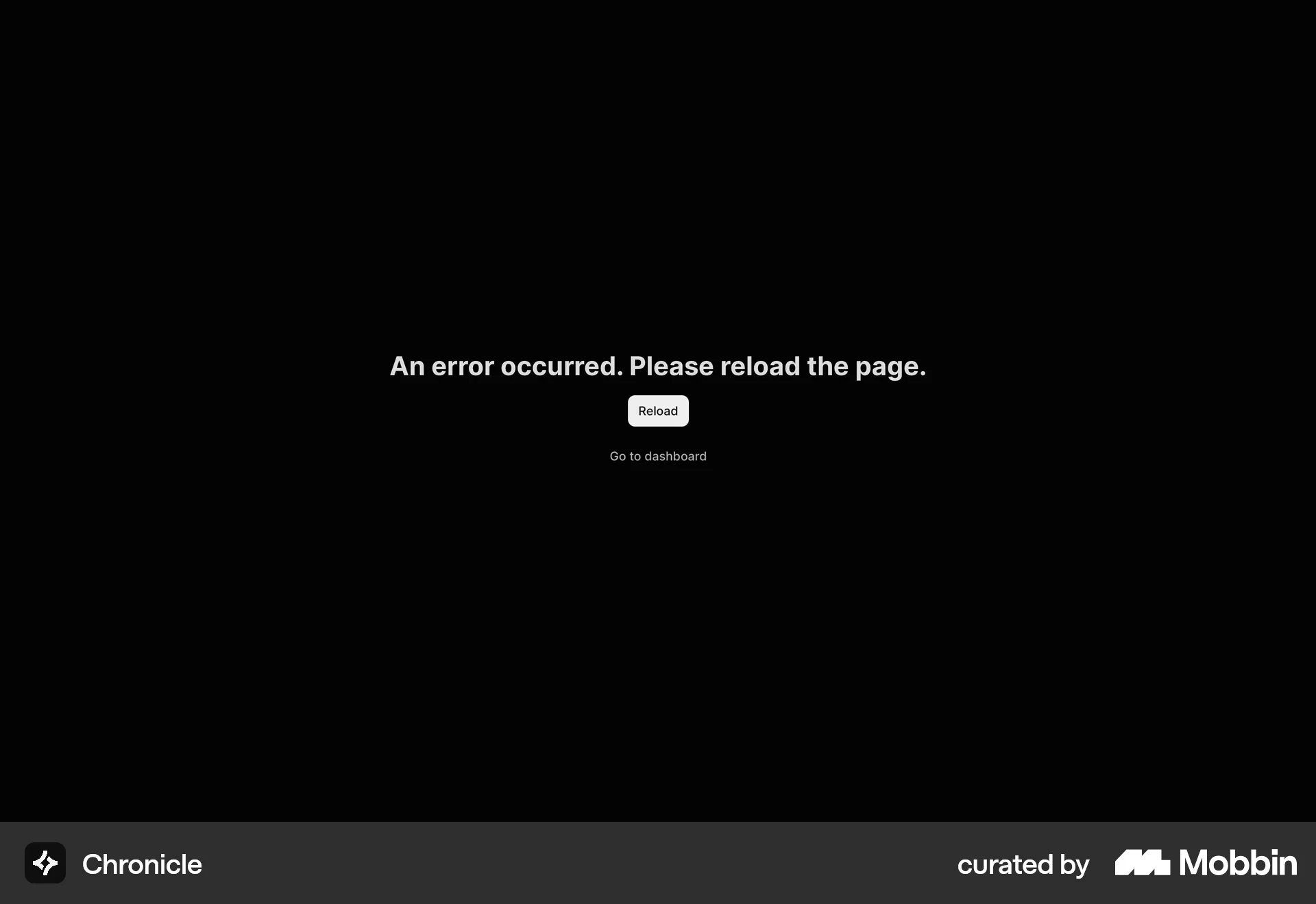 Chronicle Web Error screen