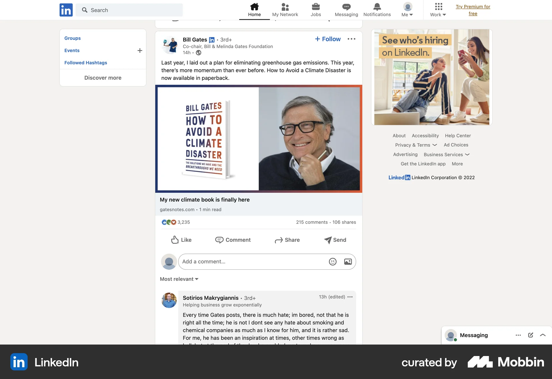 LinkedIn Web Jobs & Recruitment App screen
