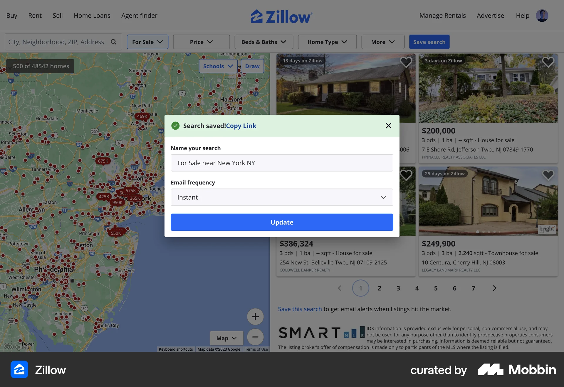 Zillow Web Real Estate App screen