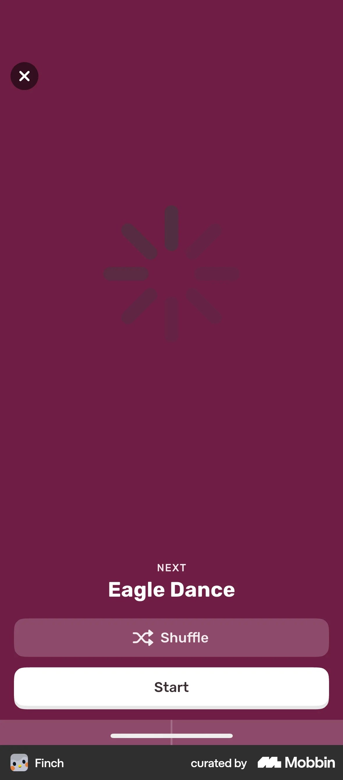 Finch iOS screen containing Spinner UI UI element