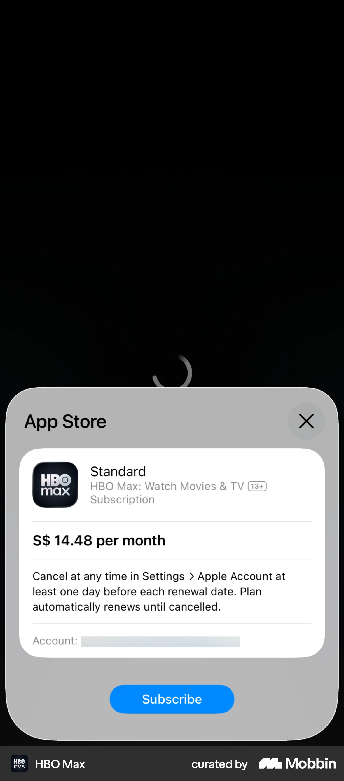 HBO Max Onboarding screen