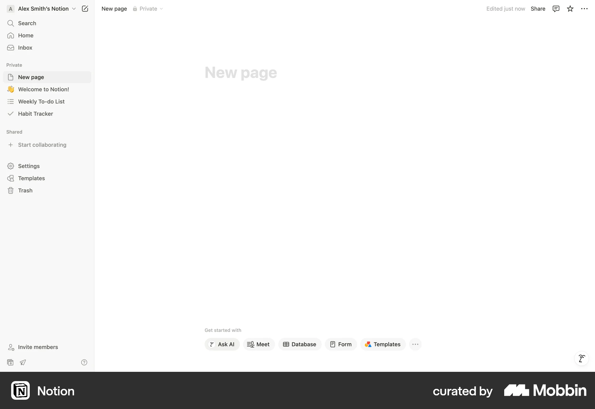 Notion Web Note Detail screen