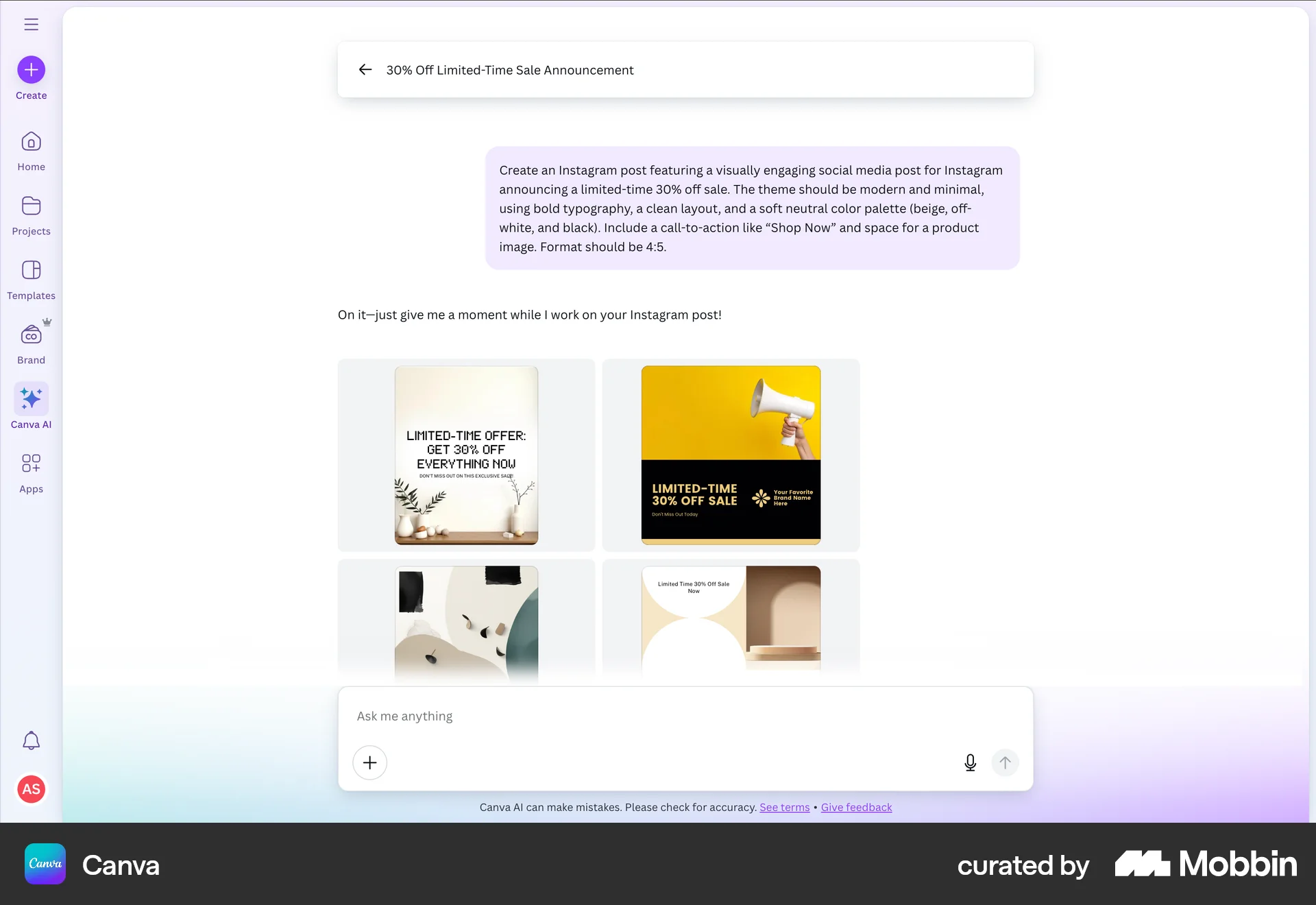 Canva Web Photo & Video App screen