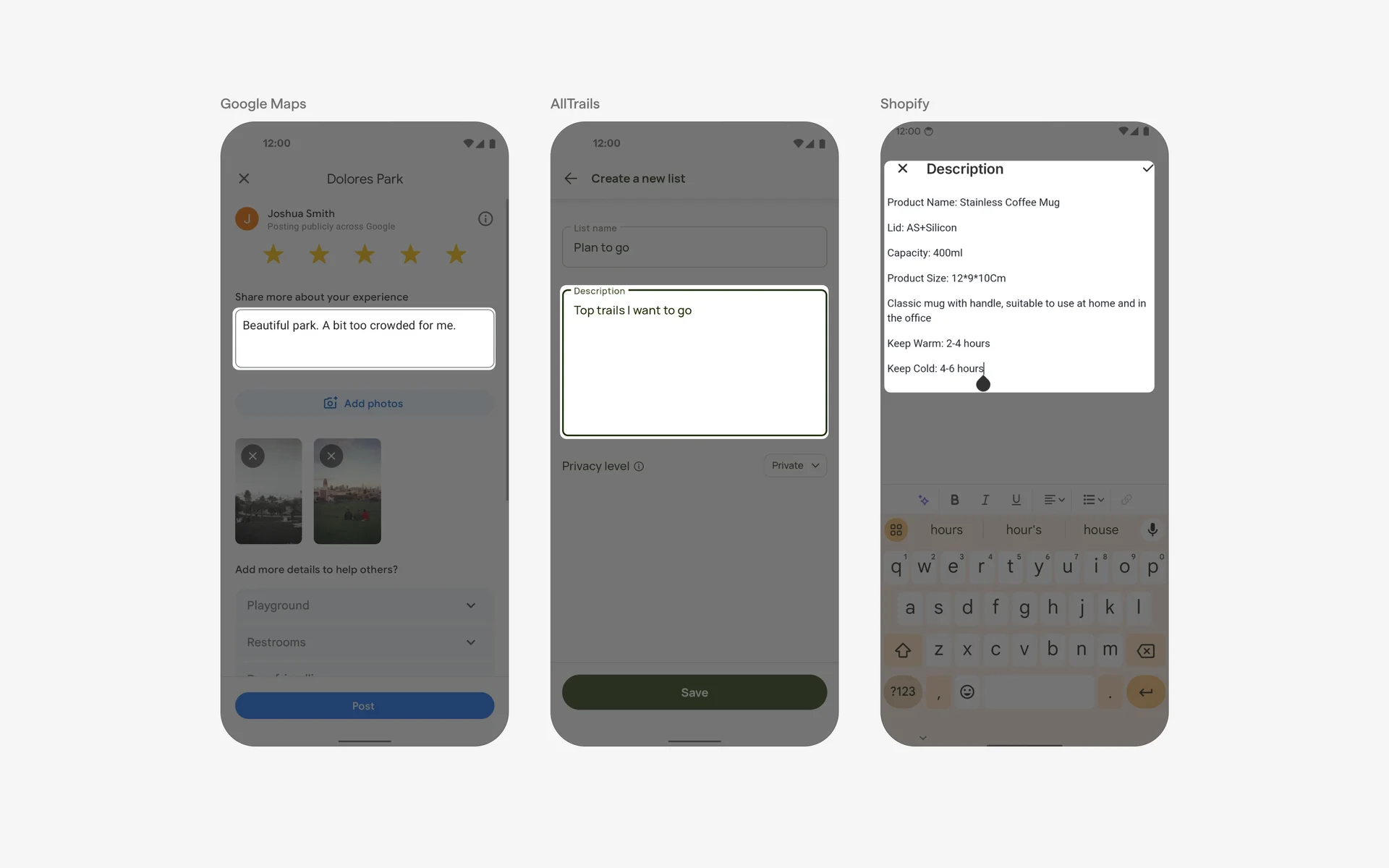 Text Field UI Design: Best practices, Design variants & Examples | Mobbin