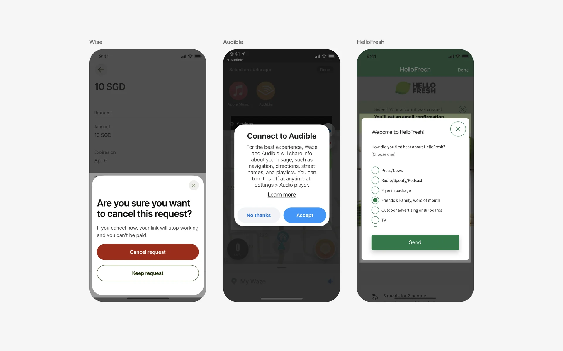 Dialog UI Design: Best practices, Design variants & Examples | Mobbin