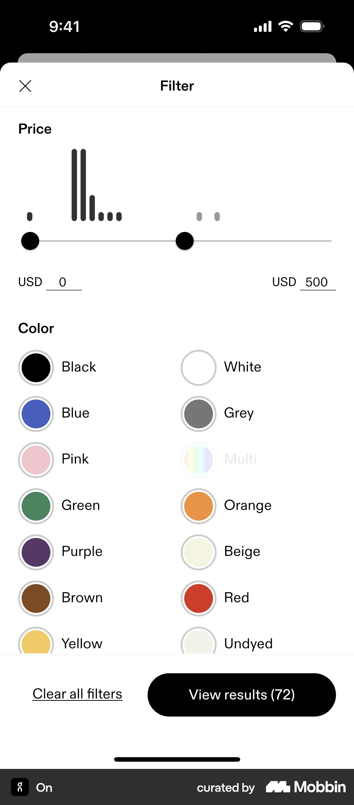 Mobile Filter & Sort Design
